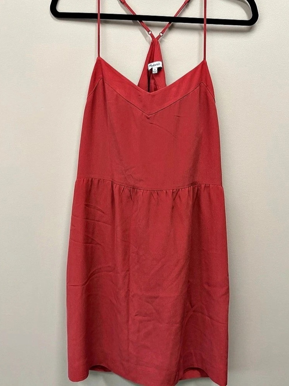 EUC, Madewell Silk Sunlight Cami Dress Mini Red Size 10